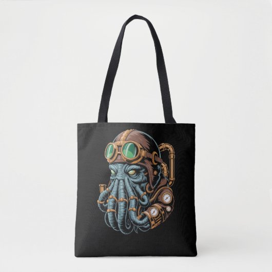 Steampunk Cthulhu monster Tote Bag (Voorkant)