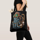Steampunk Cthulhu monster Tote Bag (Dichtbij)