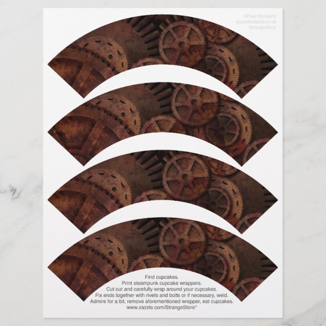 Steampunk Cupcake Wrappers (Voorkant)