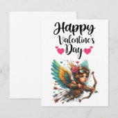 Steampunk Cupid Valentijnsdag Notitiekaartje (Voorkant / Achterkant)