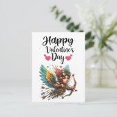 Steampunk Cupido Valentijnsdag Briefkaart (Staand voorkant)