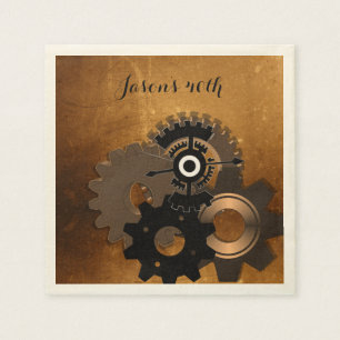 Steampunk Custom Text Paper Napkins Servet