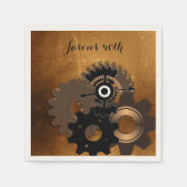 Steampunk Custom Text Paper servetten (Voorkant)