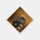 Steampunk Custom Text Paper servetten (Hoek)