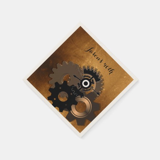 Steampunk Custom Text Paper servetten (Hoek)