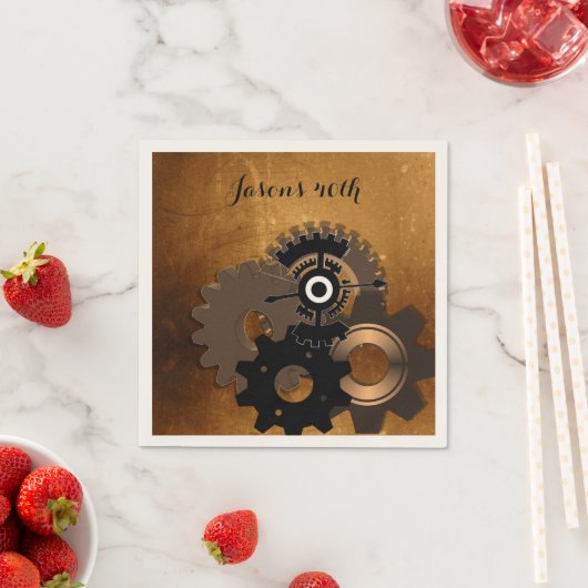 Steampunk Custom Text Paper servetten (Insitu)
