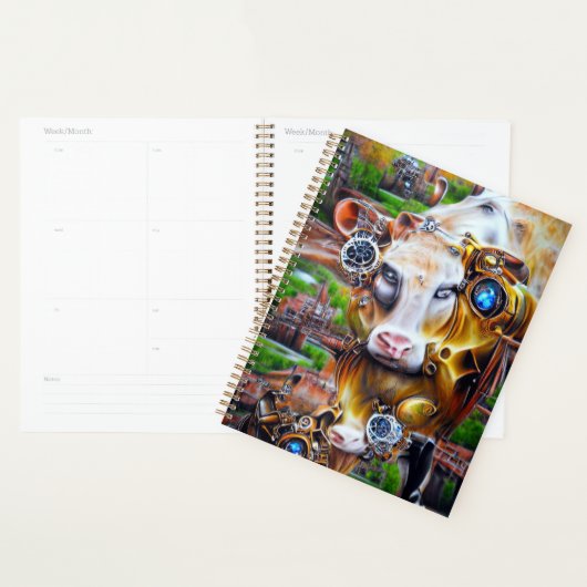 Steampunk Cyber Cow Planner (Display)