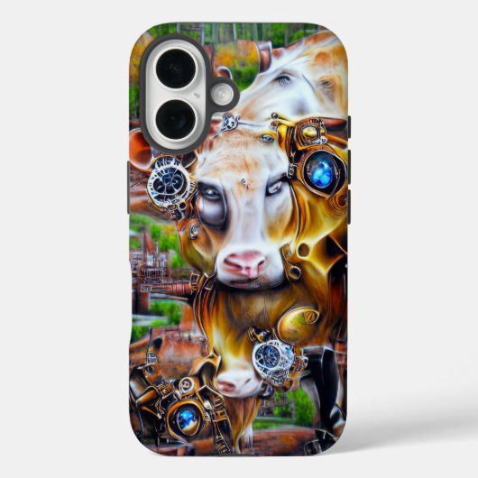 Steampunk Cyber Koe Case-Mate iPhone Case (Achterkant)