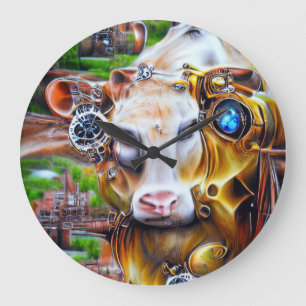 Steampunk Cyber Koe Grote Klok