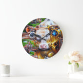 Steampunk Cyber Koe Grote Klok (Huis)