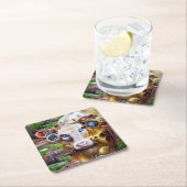 Steampunk Cyber Koe Kartonnen Onderzetters (Insitu)