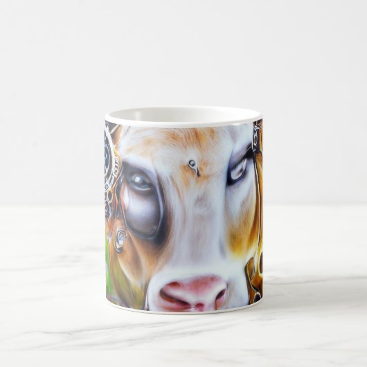 Steampunk Cyber Koe Koffiemok (Center)