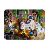 Steampunk Cyber Koe Magneet (Horizontaal)