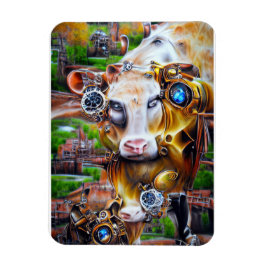 Steampunk Cyber Koe Magneet