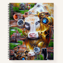 Steampunk Cyber Koe Notitieboek