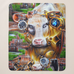 Steampunk Cyber Koe Sherpa Deken