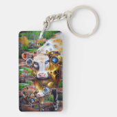 Steampunk Cyber Koe Sleutelhanger (achterkant)
