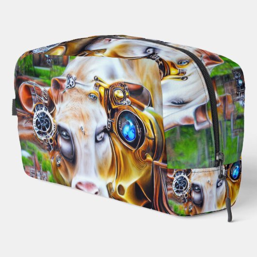 Steampunk Cyber Koe Toilettasje (Rechterhoek)