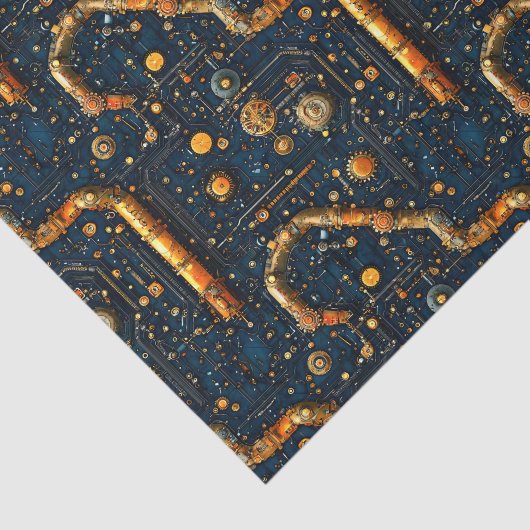 Steampunk Cyberpunk Configuratiescherm BM2 Decoupa Tissuepapier (Detail)