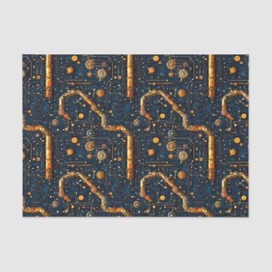 Steampunk Cyberpunk Configuratiescherm BM2 Decoupa Tissuepapier (Voorkant)