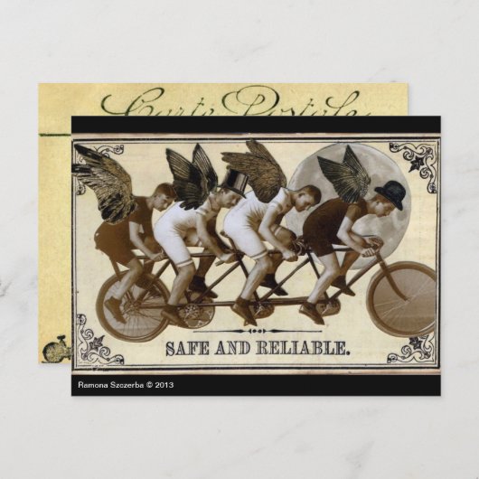 Steampunk Cyclists Postcard Briefkaart (Voorkant / Achterkant)