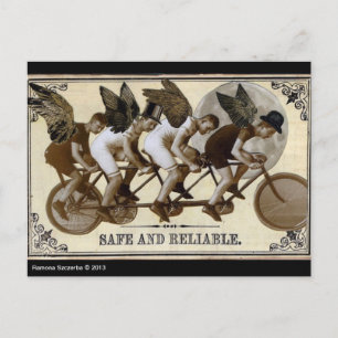 Steampunk Cyclists Postcard Briefkaart