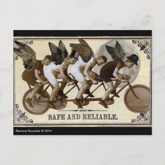 Steampunk Cyclists Postcard Briefkaart (Voorkant)