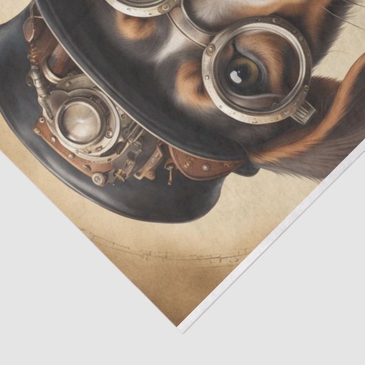 Steampunk Dachshund Decoupage Papier (Detail)