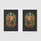 Steampunk Dachshund Dog Decoupage L&R 149 Tissuepapier (Voorkant)