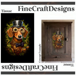  Steampunk Dachshund Dog Decoupage Rechts 149 Tissuepapier