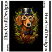  Steampunk Dachshund Dog Decoupage Rechts 149 Tissuepapier