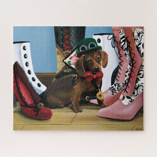 Steampunk Dachshund Legpuzzel (Horizontaal)