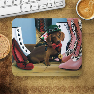 Steampunk Dachshund Shoes Boots Victoriaans Muismat