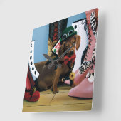 Steampunk Dachshund Shoes Boots Victoriaans Vierkante Klok (Hoek)