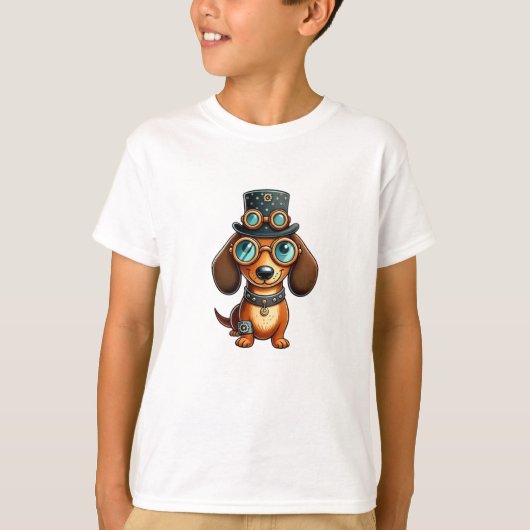 Steampunk Dachshund T-shirt (Voorkant)