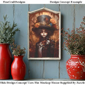 Steampunk Dag Van De Doden Meisje Decoupage Links  Tissuepapier