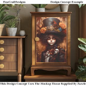 Steampunk Dag Van De Doden Meisje Decoupage Links  Tissuepapier