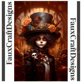 Steampunk Dag van het Dode Meisje Decoupage Rechts Tissuepapier