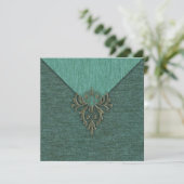 Steampunk  Damask en Floral Kaart (Staand voorkant)