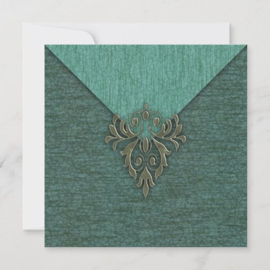 Steampunk  Damask en Floral Kaart (Voorkant)