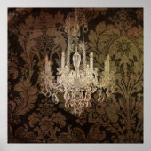 steampunk damask paris  chandelaar poster (Voorkant)