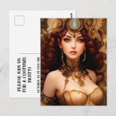 STEAMPUNK DAME BRIEFKAART (Voorkant / Achterkant)