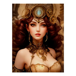 STEAMPUNK DAME PERFECT POSTER