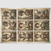 Steampunk Dames decoupage voor Kleine projecten Tissuepapier (Voorkant)