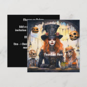 Steampunk Dameschedels Feest Kaart (Voorkant / Achterkant)