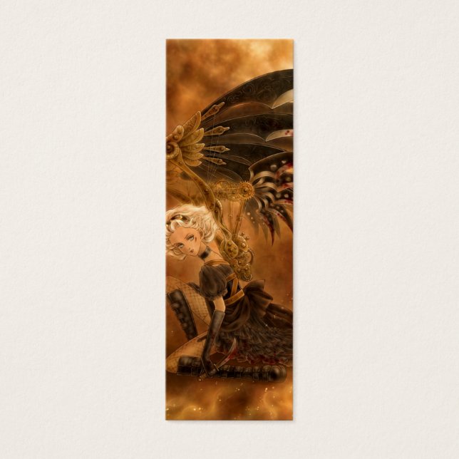 Steampunk Dark Angel Bladwijzer Mini Visitekaartjes (Voorkant)