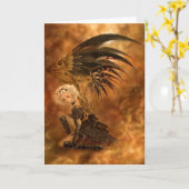 Steampunk Dark Angel Wenskaart Kaart (Gele Bloem)