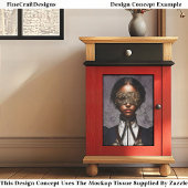 Steampunk Dark Skin Woman In Mask EM4L Decoupage Tissuepapier