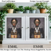 Steampunk Dark Skin Woman In Mask EM4L Decoupage Tissuepapier