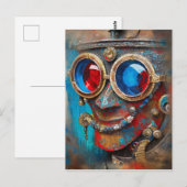 Steampunk De Blikken Man Portret Briefkaart (Voorkant / Achterkant)